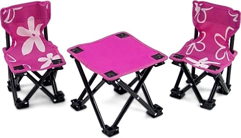 Flowered Camping Chairs and Table Set
