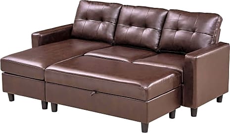 Honbay Convertible Faux Leather with Ottoman